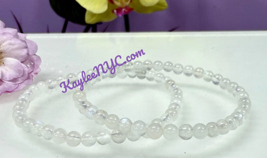 Bracelet extensible en cristaux de pierre de lune naturelle