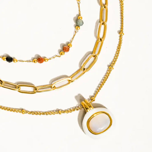 Colliers empilables en or 18 carats