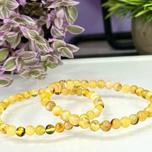 Bracelet extensible en ambre naturel