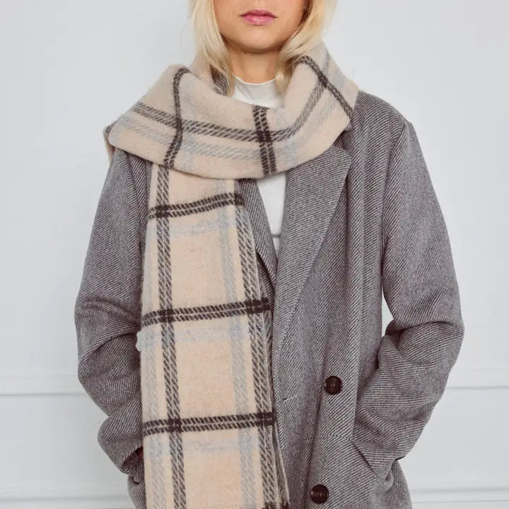 Écharpe en laine à carreaux FL201DF