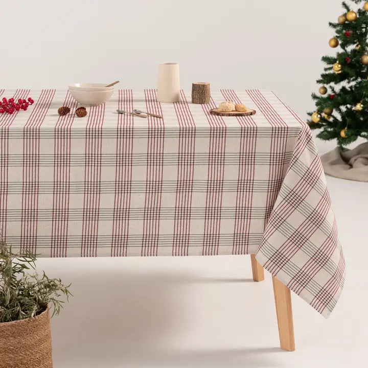Nappe jacquard Noël lin doux GARNET
