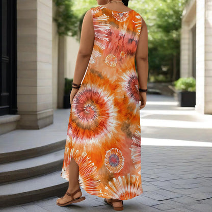 Robe orange summer casual