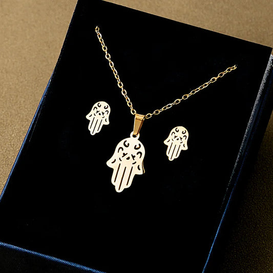 Ensemble De Collier Et Boucles D'oreilles En Acier Inoxydable