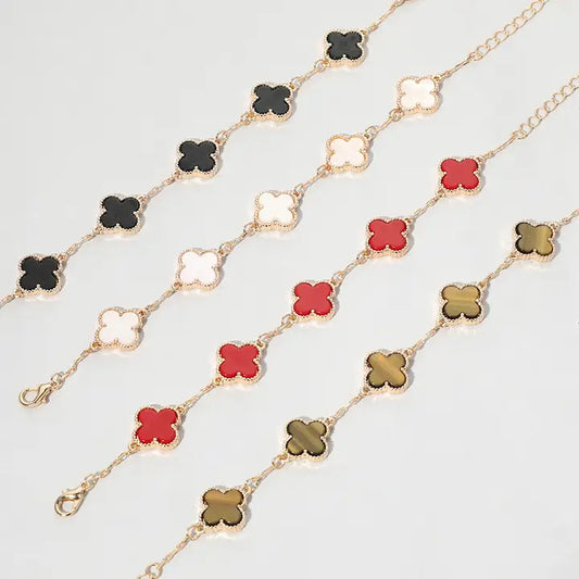 Bracelet à maillons quadrilobés