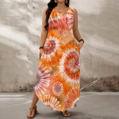 Robe orange summer casual