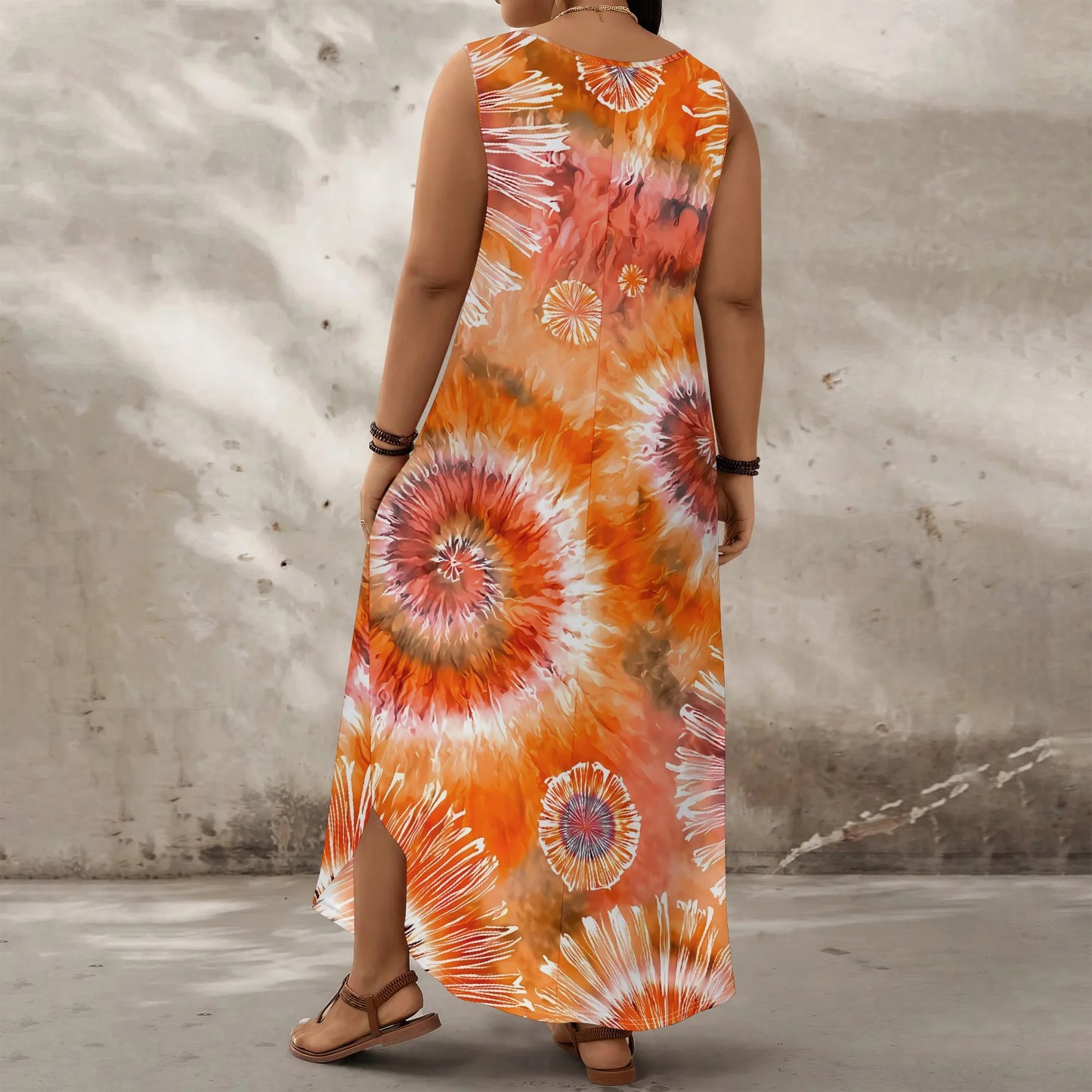 Robe orange summer casual