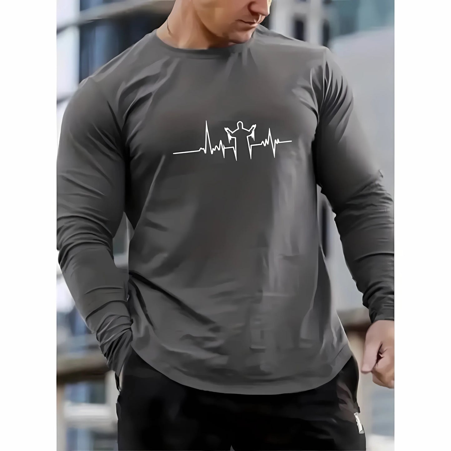 T-shirt longues manches hommes style cardio