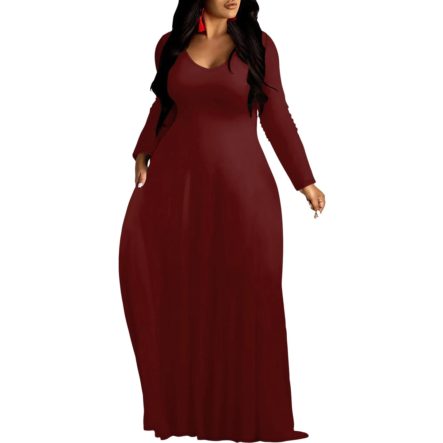 Robes longues manches imprimée florales