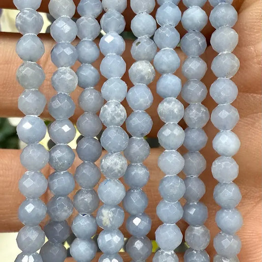 Bracelets en cristal d'angélite naturelle facettée