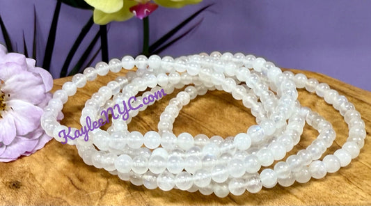 Bracelet extensible en cristaux de pierre de lune naturelle