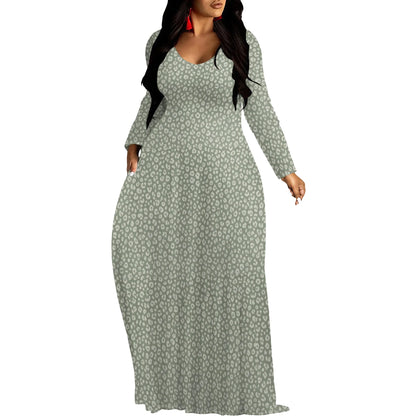 Robes longues manches imprimée florales