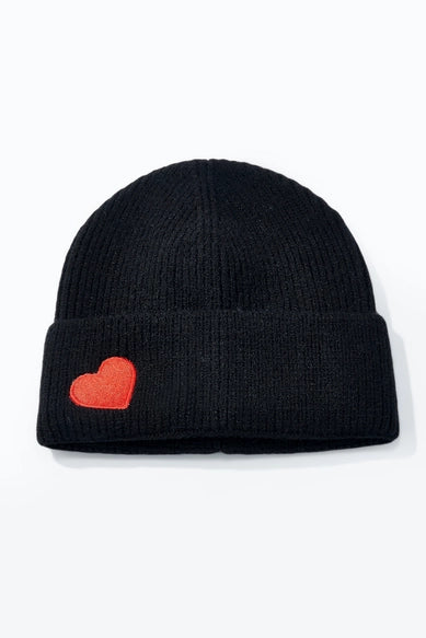 Bonnet uni avec cœur assorti MJ220SD