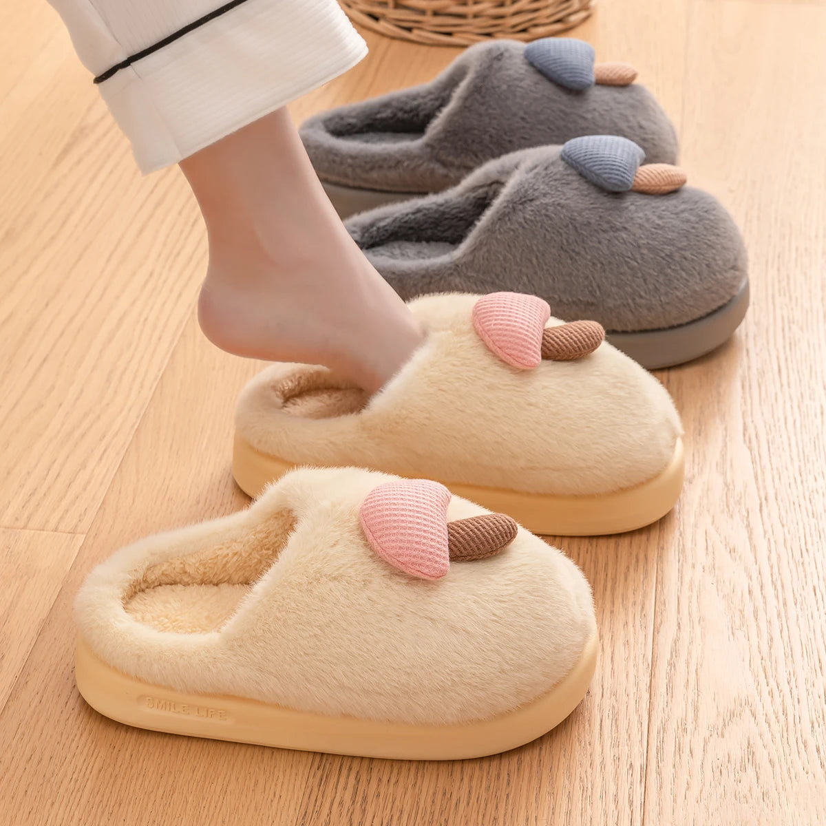 Pantoufles logo Champignon