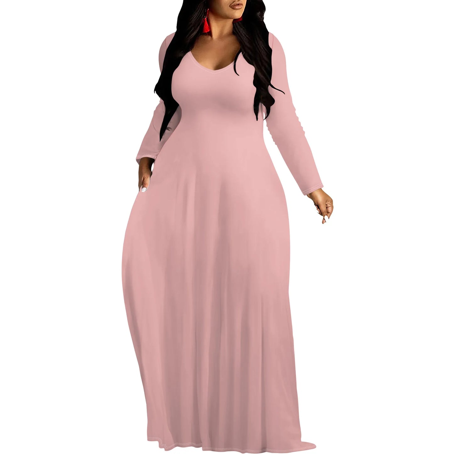 Robes longues manches imprimée florales