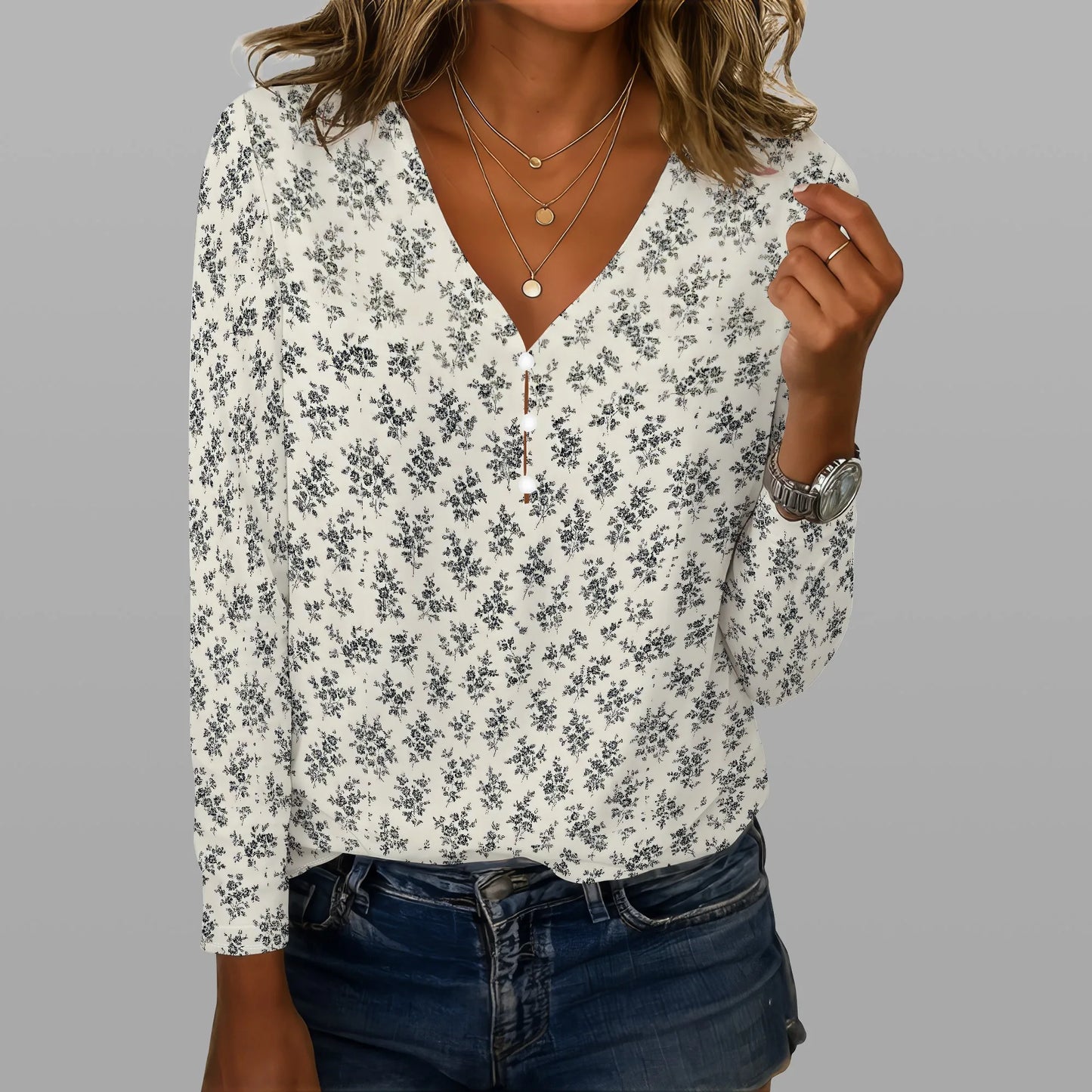 Chemisier léger à motifs pour femmes