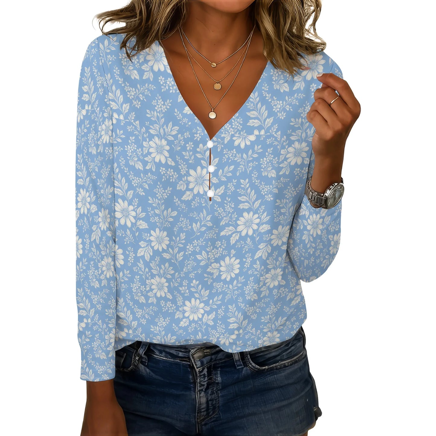 Chemisier léger à motifs pour femmes