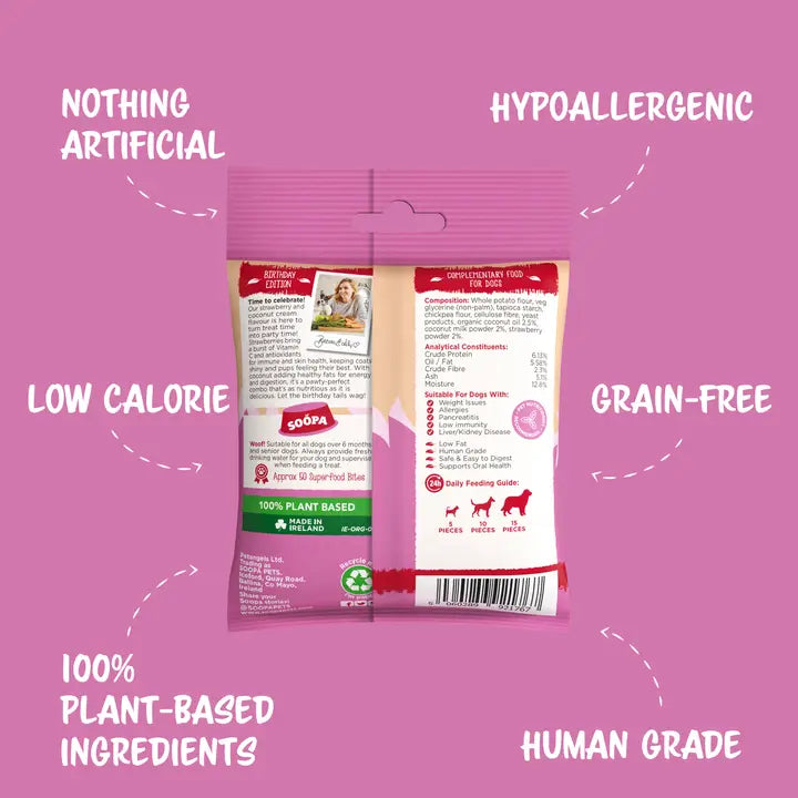 Friandises pour chiens à la fraise et à la crème de coco