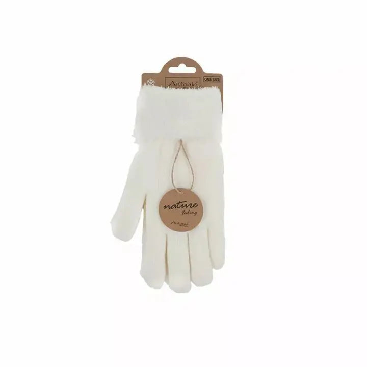 Gants en tricot doublés pour femmes » Gants d'hiver Teddy » Gants à doigts super doux