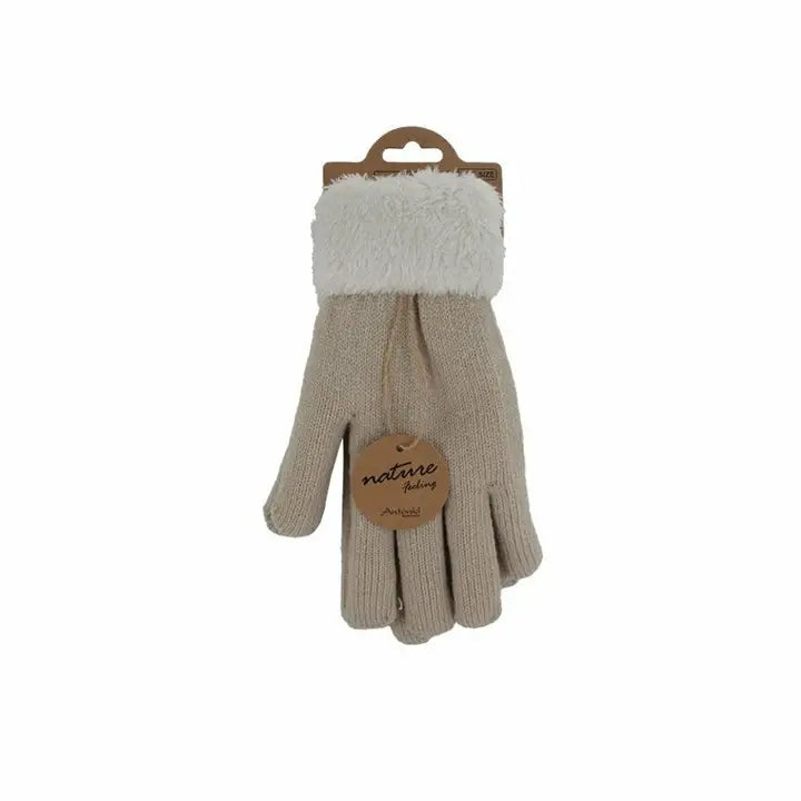Gants en tricot doublés pour femmes » Gants d'hiver Teddy » Gants à doigts super doux