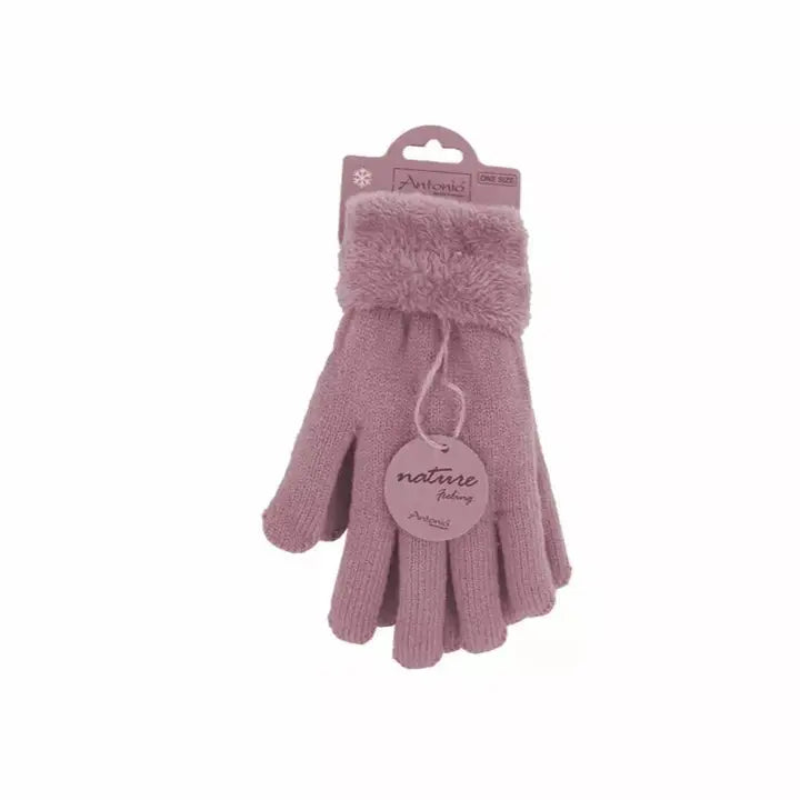 Gants en tricot doublés pour femmes » Gants d'hiver Teddy » Gants à doigts super doux