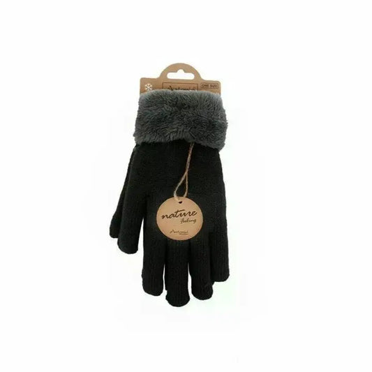 Gants en tricot doublés pour femmes » Gants d'hiver Teddy » Gants à doigts super doux