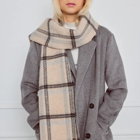 Écharpe en laine à carreaux FL201DF