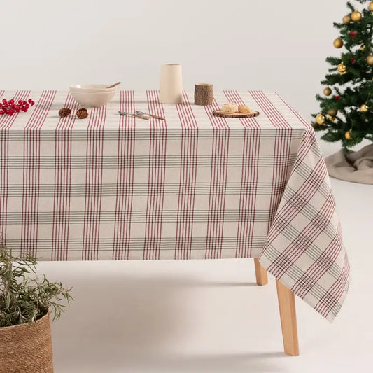 Nappe jacquard Noël lin doux GARNET