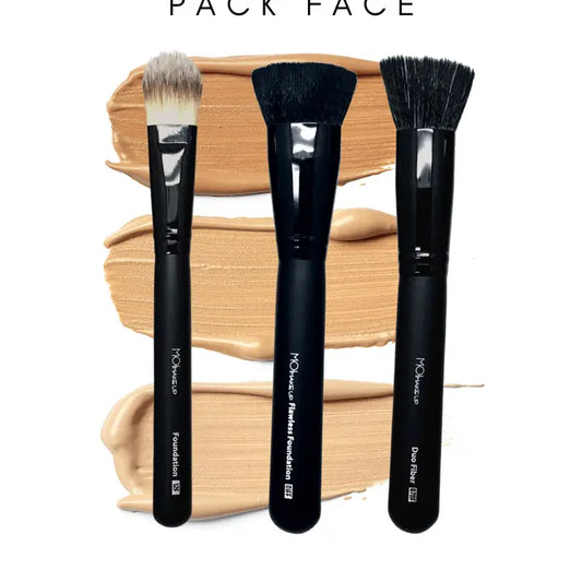 PACK DE 3 PINCEAUX FLUIDES POUR MAQUILLAGE ET CORRECTEUR