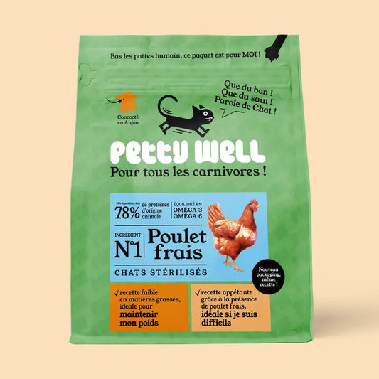 croquette chat Gamme Pretty Well Premium Quality alimentation naturelle Chat Stérilisé 4Kg