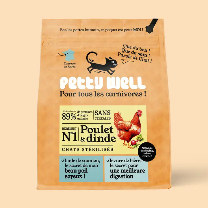 croquette chat Gamme Pretty Well Premium Quality alimentation naturelle Chat Stérilisé 4Kg