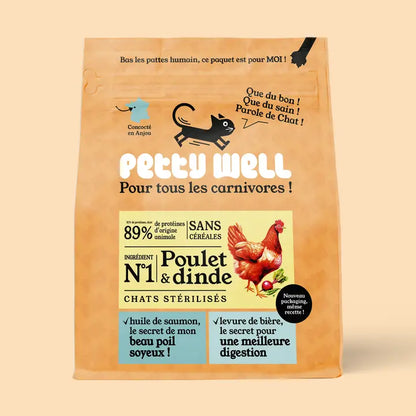 croquette chat Gamme Pretty Well Premium Quality alimentation naturelle Chat Stérilisé 4Kg