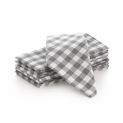 Lot de 6 serviettes en tissu de coton à carreaux vichy 45x45 cm