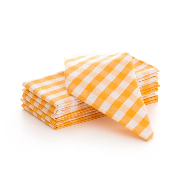 Lot de 6 serviettes en tissu de coton à carreaux vichy 45x45 cm