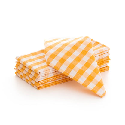 Lot de 6 serviettes en tissu de coton à carreaux vichy 45x45 cm