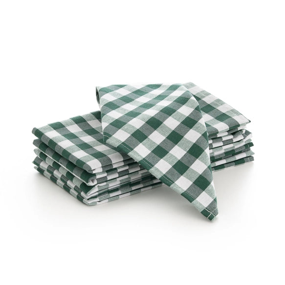 Lot de 6 serviettes en tissu de coton à carreaux vichy 45x45 cm