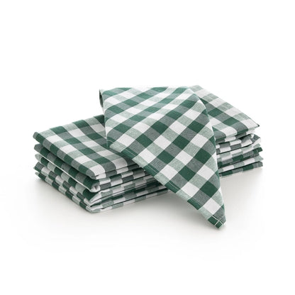 Lot de 6 serviettes en tissu de coton à carreaux vichy 45x45 cm
