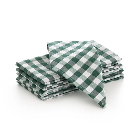 Lot de 6 serviettes en tissu de coton à carreaux vichy 45x45 cm